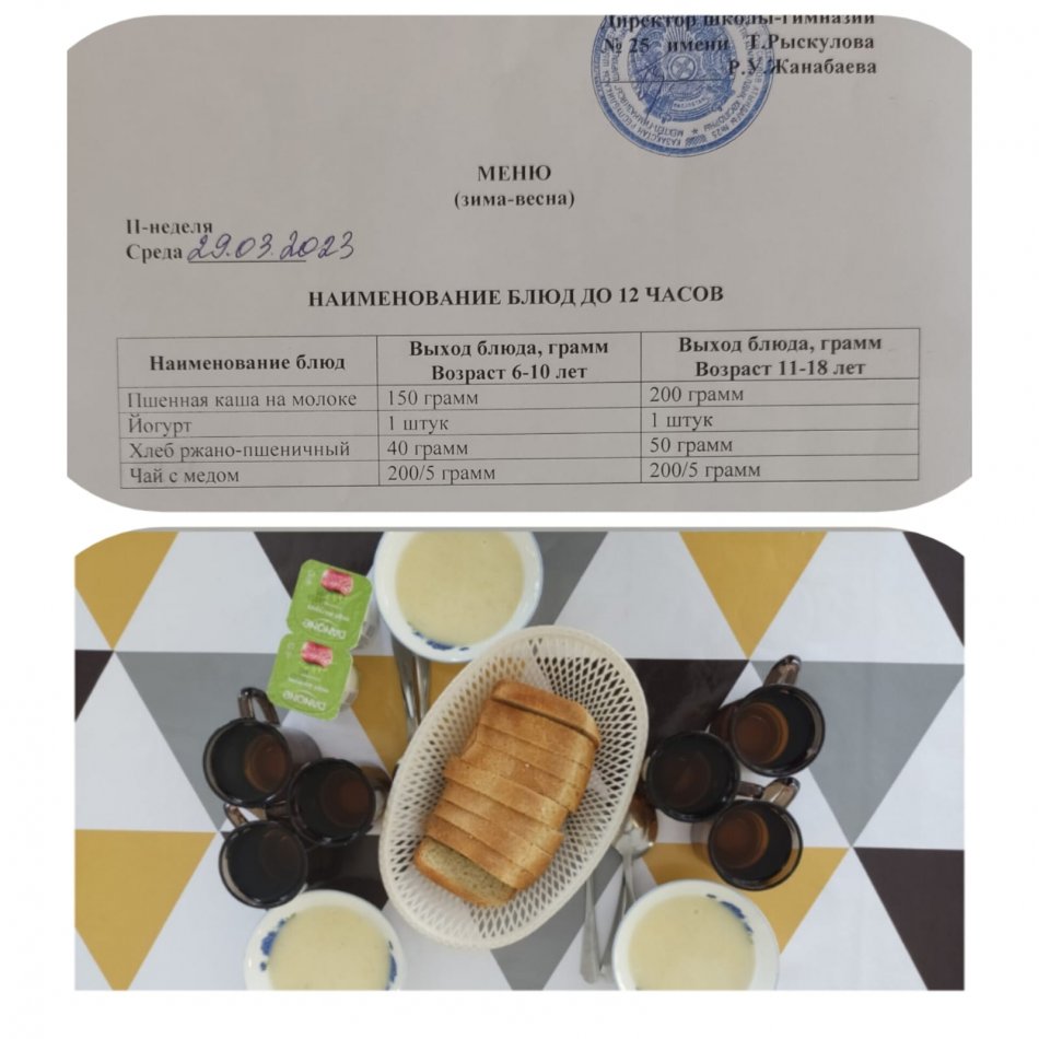 29.03.2023ж. Ыстық тамақ